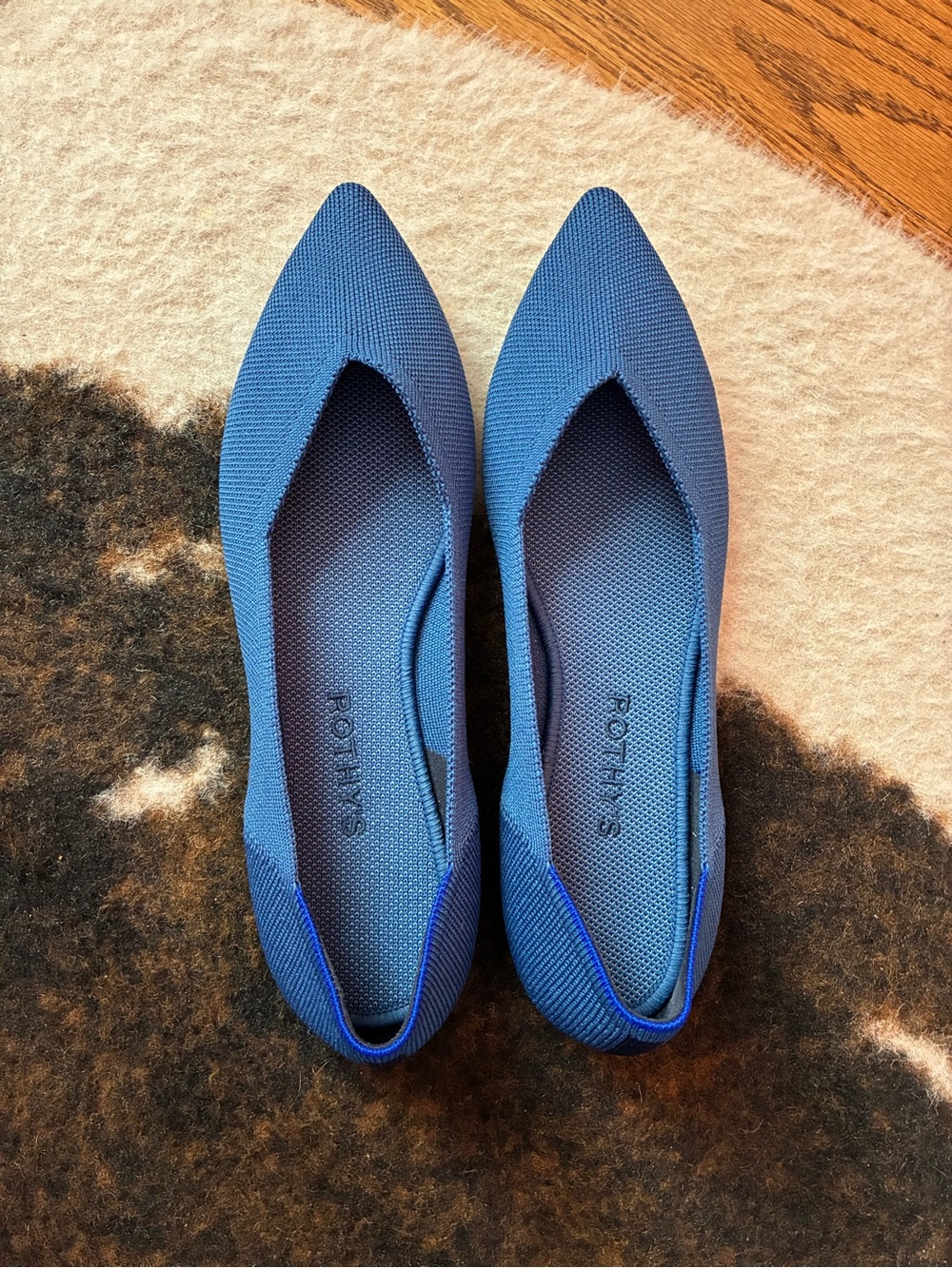 Rothy's Pointed Toe Flats in Blue
